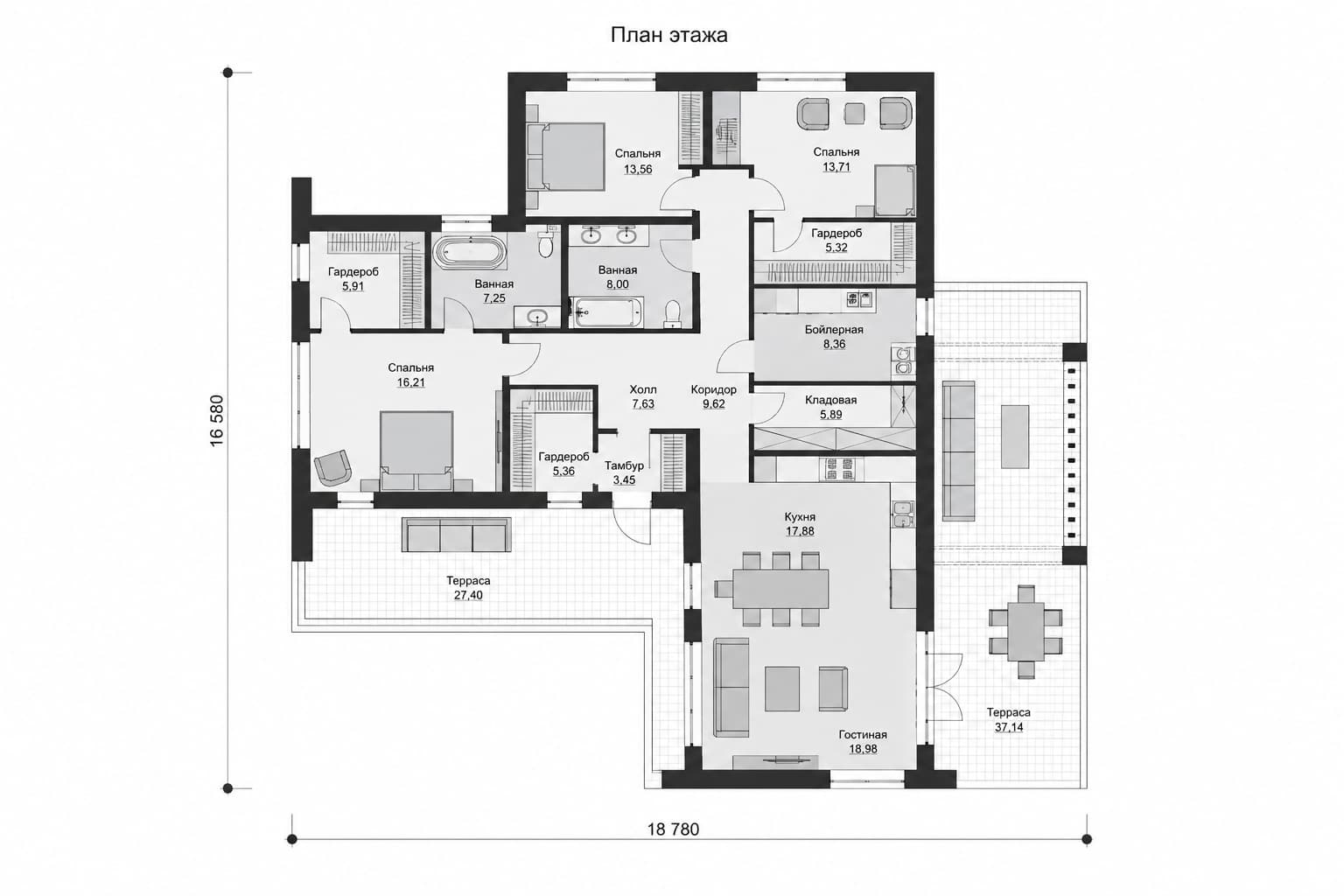 Планировка дома BURO 140