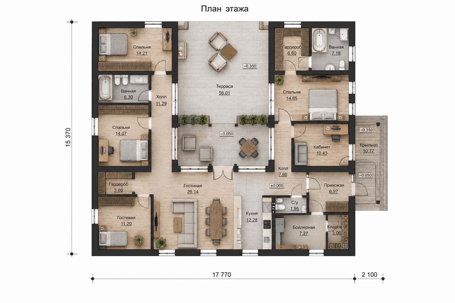 Планировка дома BURO 165